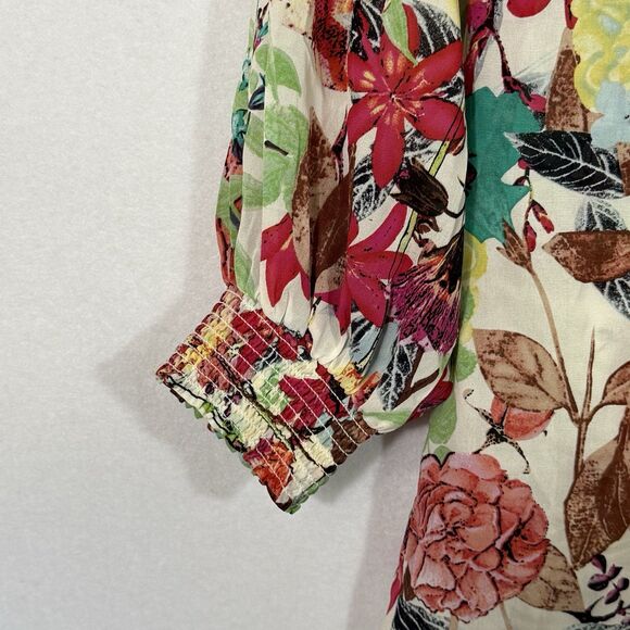 Alice + Olivia Silk Colorful Floral Button Up Career Office Blouse Top Size XS - Picture 6 of 9